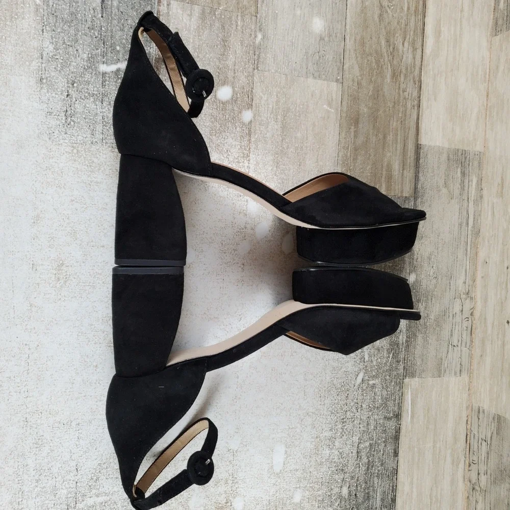 Bernardo Raleigh Womens Sandals Sz 9.5 M Black Open Toe Platform Block Heel